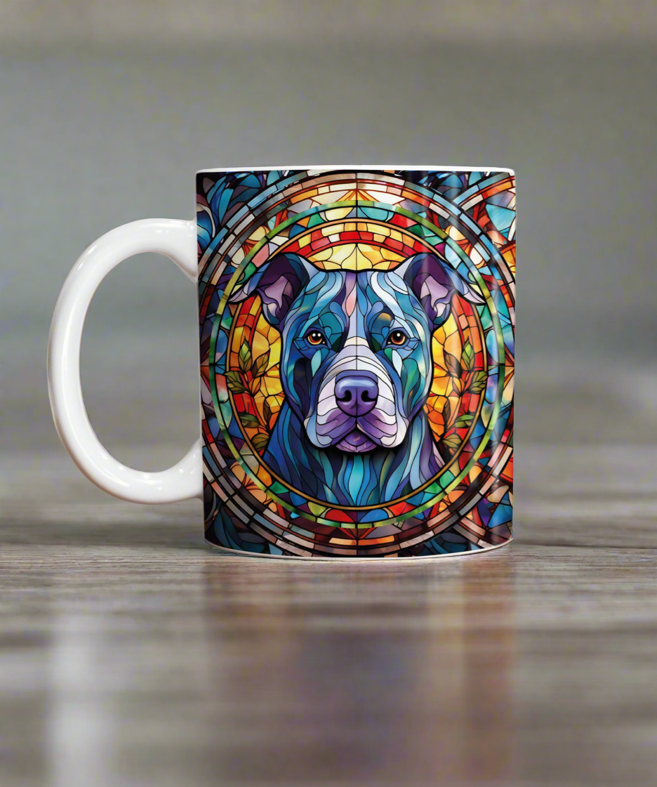 Staffie Black Suncatcher Artwork Ceramic Mug