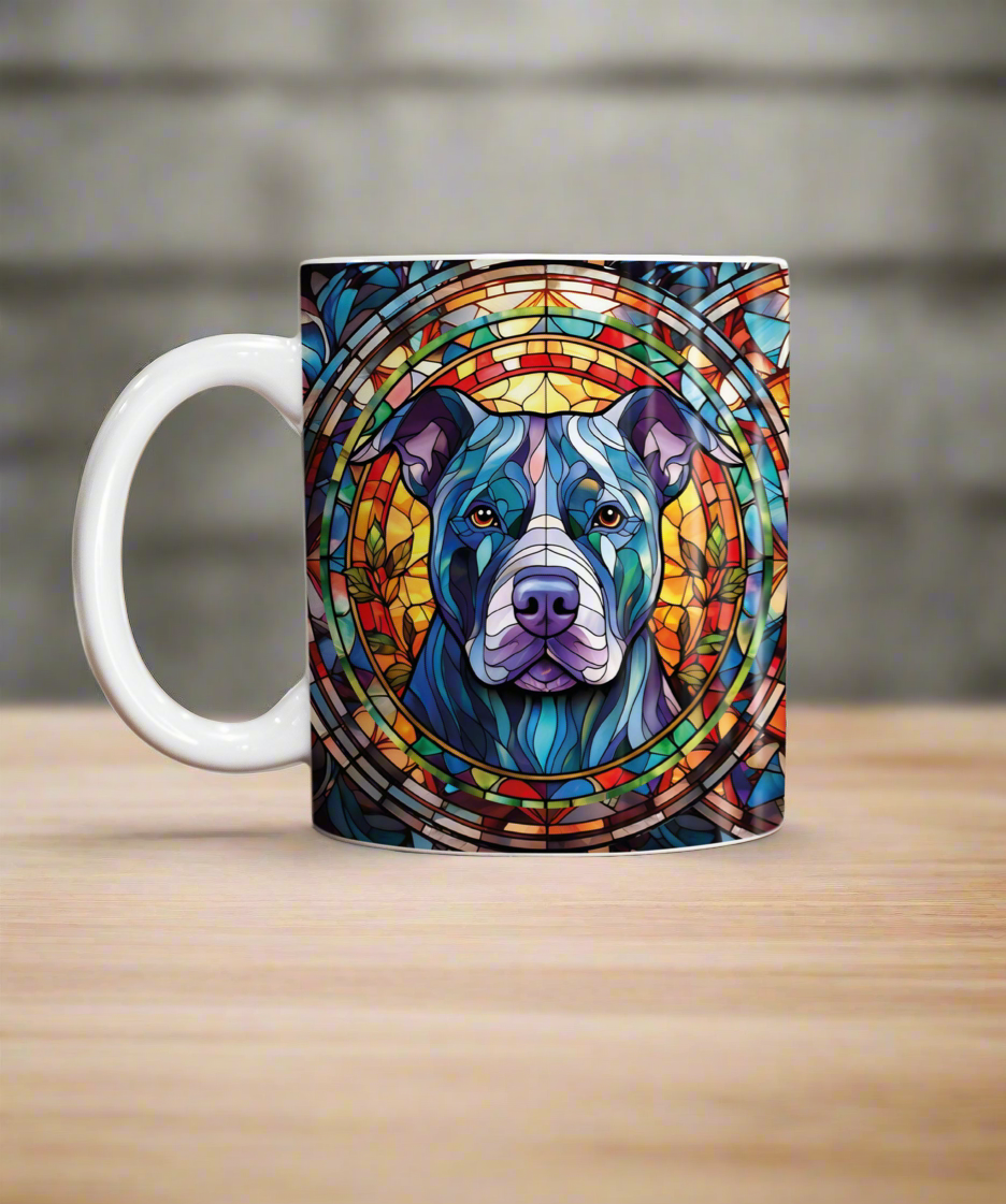 Staffie Black Suncatcher Artwork Ceramic Mug