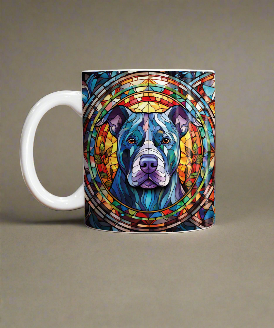 Staffie Black Suncatcher Artwork Ceramic Mug