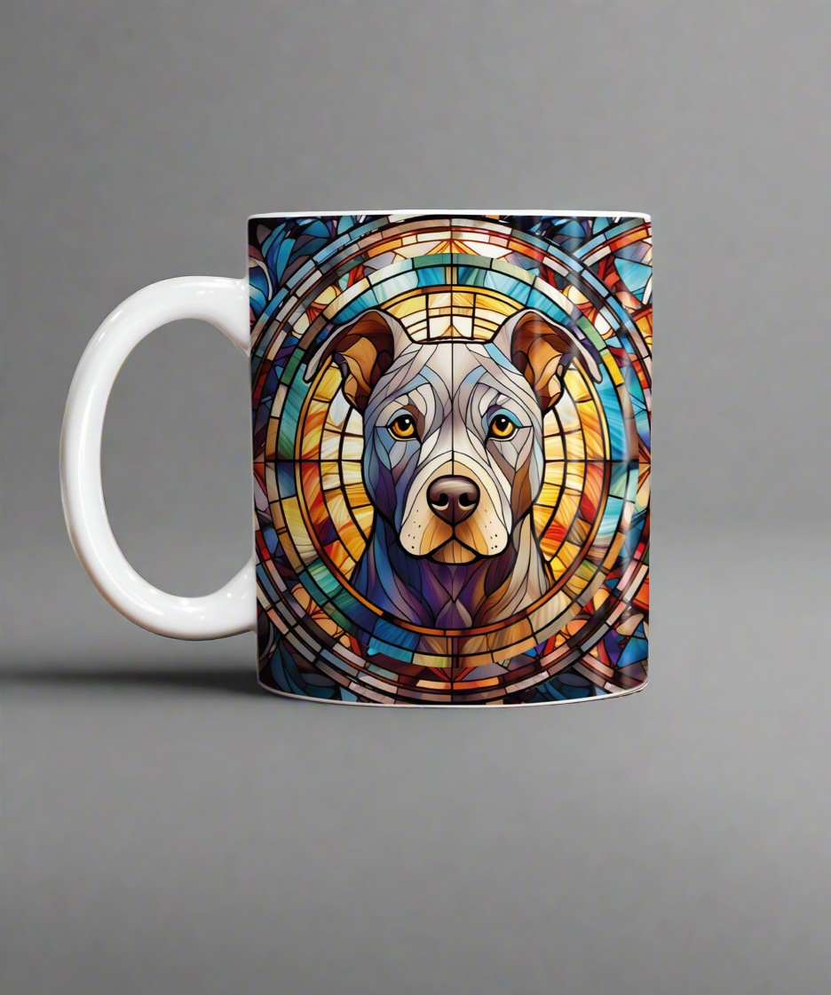 Staffie Grey Suncatcher Artwork Ceramic Mug