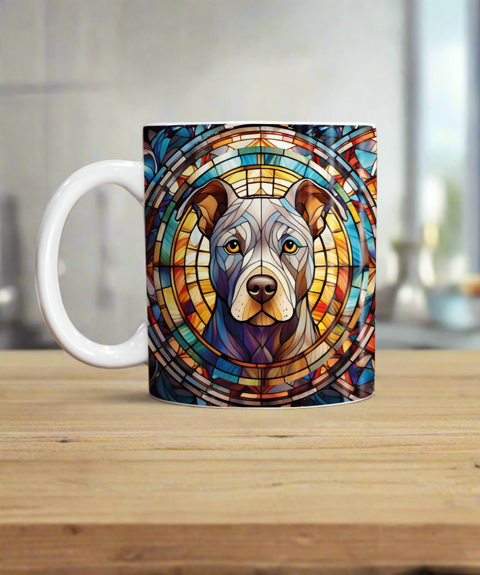 Staffie Grey Suncatcher Artwork Ceramic Mug