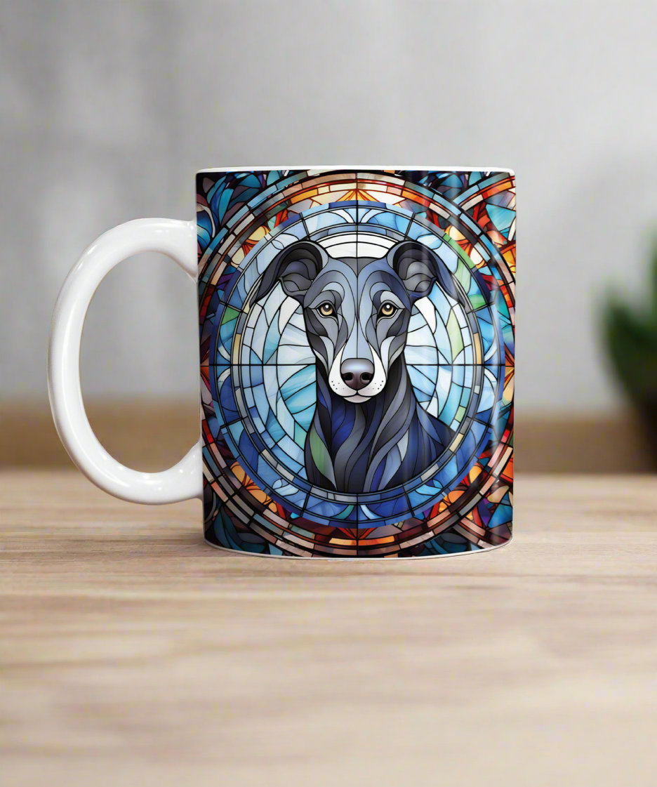 Whippet Black Suncatcher Artwork Ceramic Mug