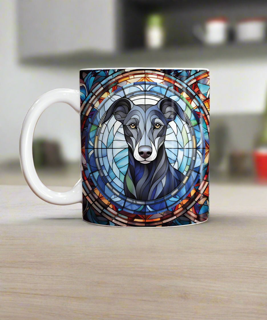 Whippet Black Suncatcher Artwork Ceramic Mug