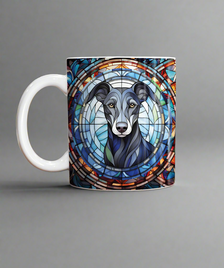 Whippet Black Suncatcher Artwork Ceramic Mug