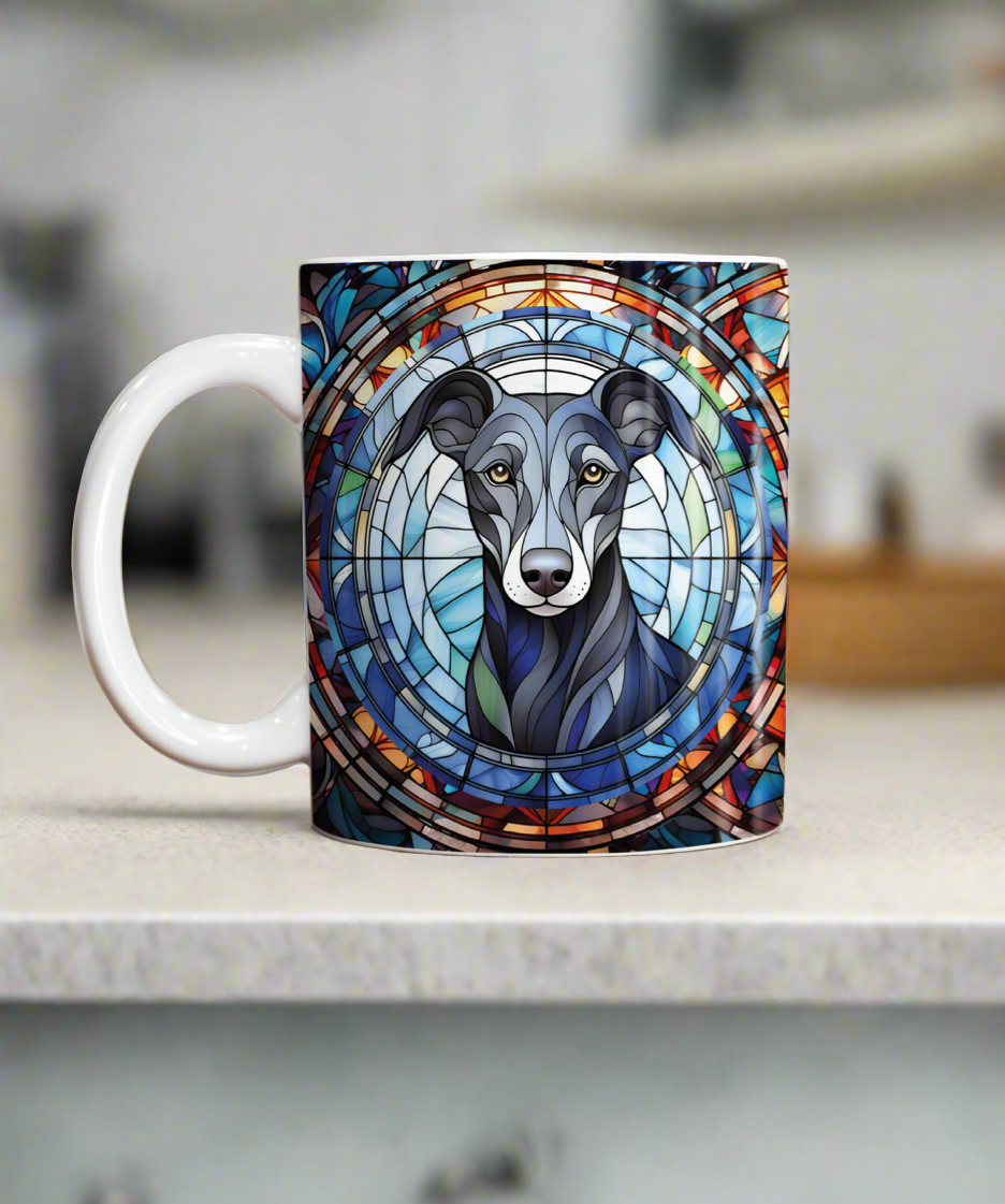 Whippet Black Suncatcher Artwork Ceramic Mug