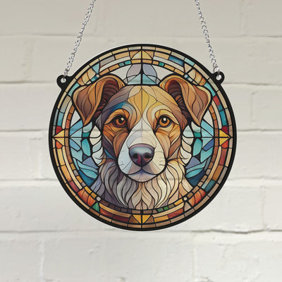 Jack Russell Stained Glass Effect Suncatcher