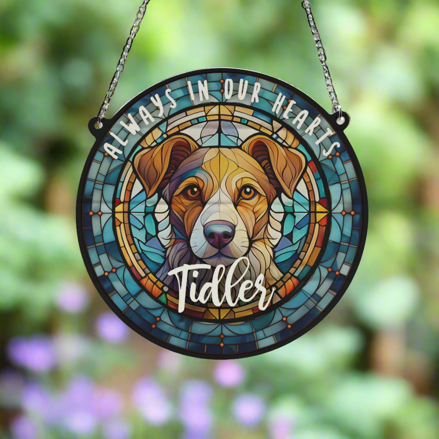 Jack Russell Memorial Stained Glass Effect Suncatcher