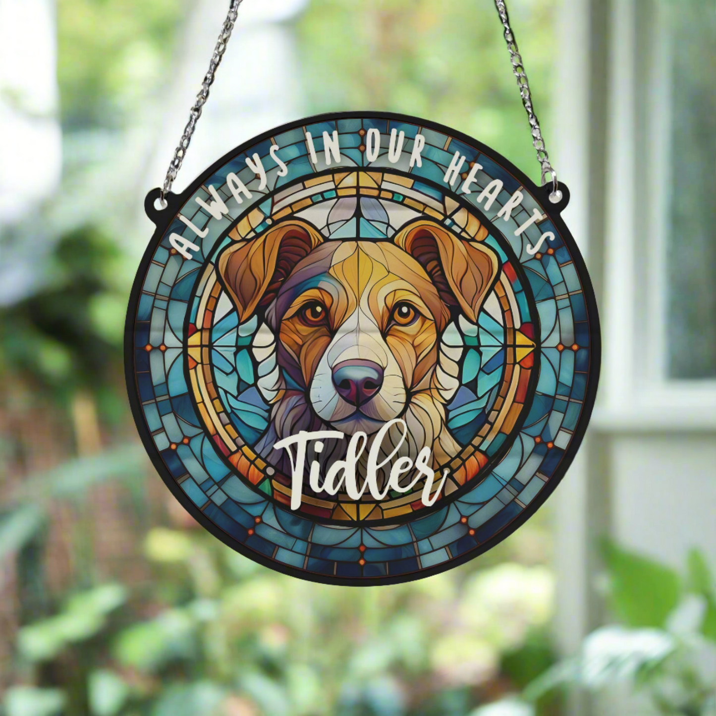 Jack Russell Memorial Stained Glass Effect Suncatcher