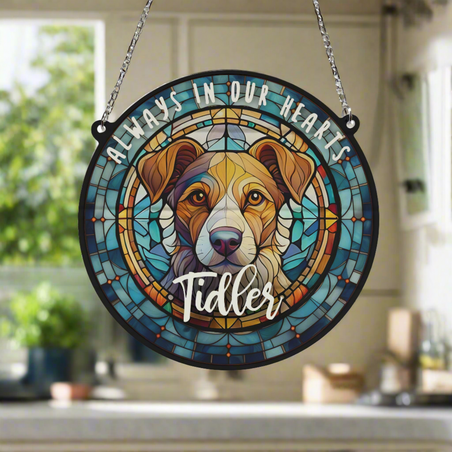 Jack Russell Memorial Stained Glass Effect Suncatcher