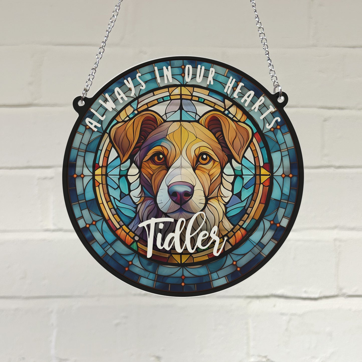 Jack Russell Memorial Stained Glass Effect Suncatcher