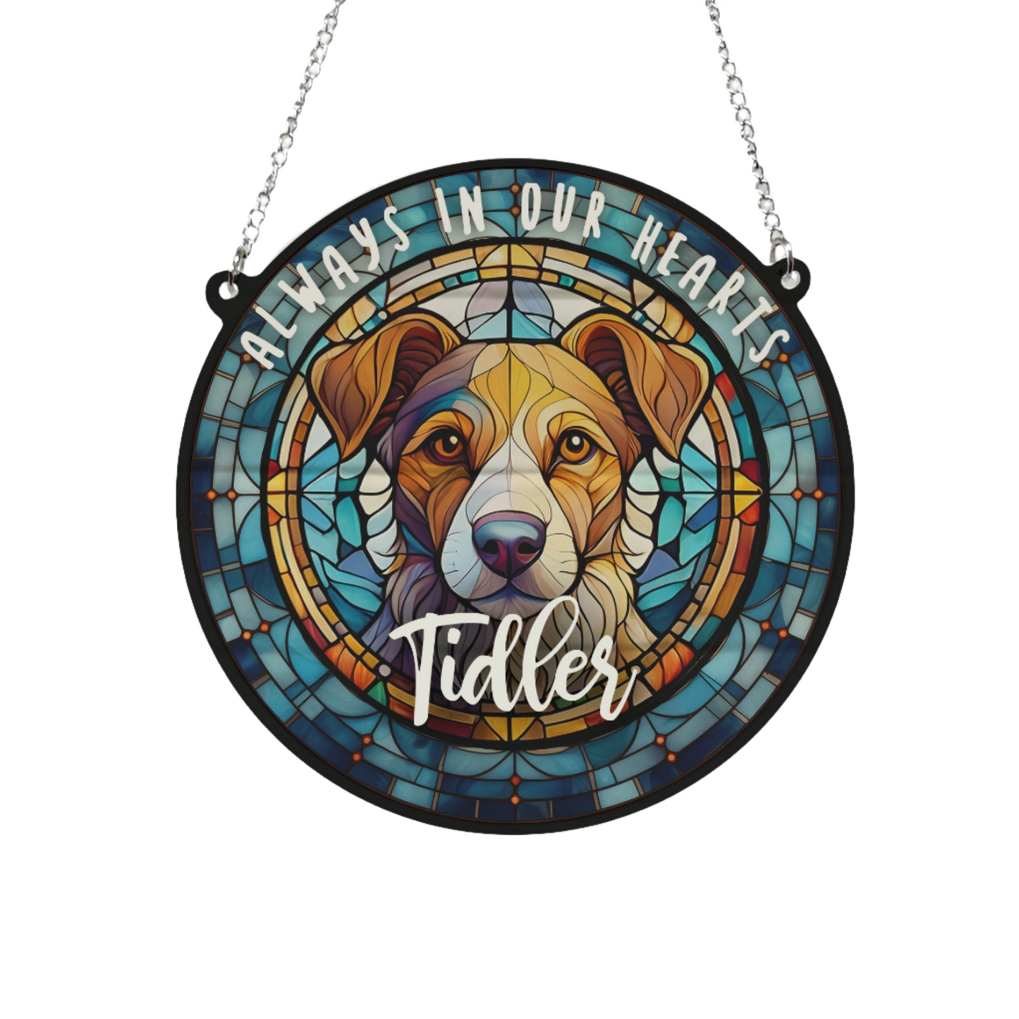 Jack Russell Memorial Stained Glass Effect Suncatcher