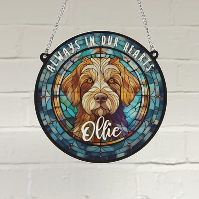 Labradoodle Memorial Stained Glass Effect Suncatcher