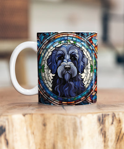 Labradoodle Black Suncatcher Artwork Ceramic Mug