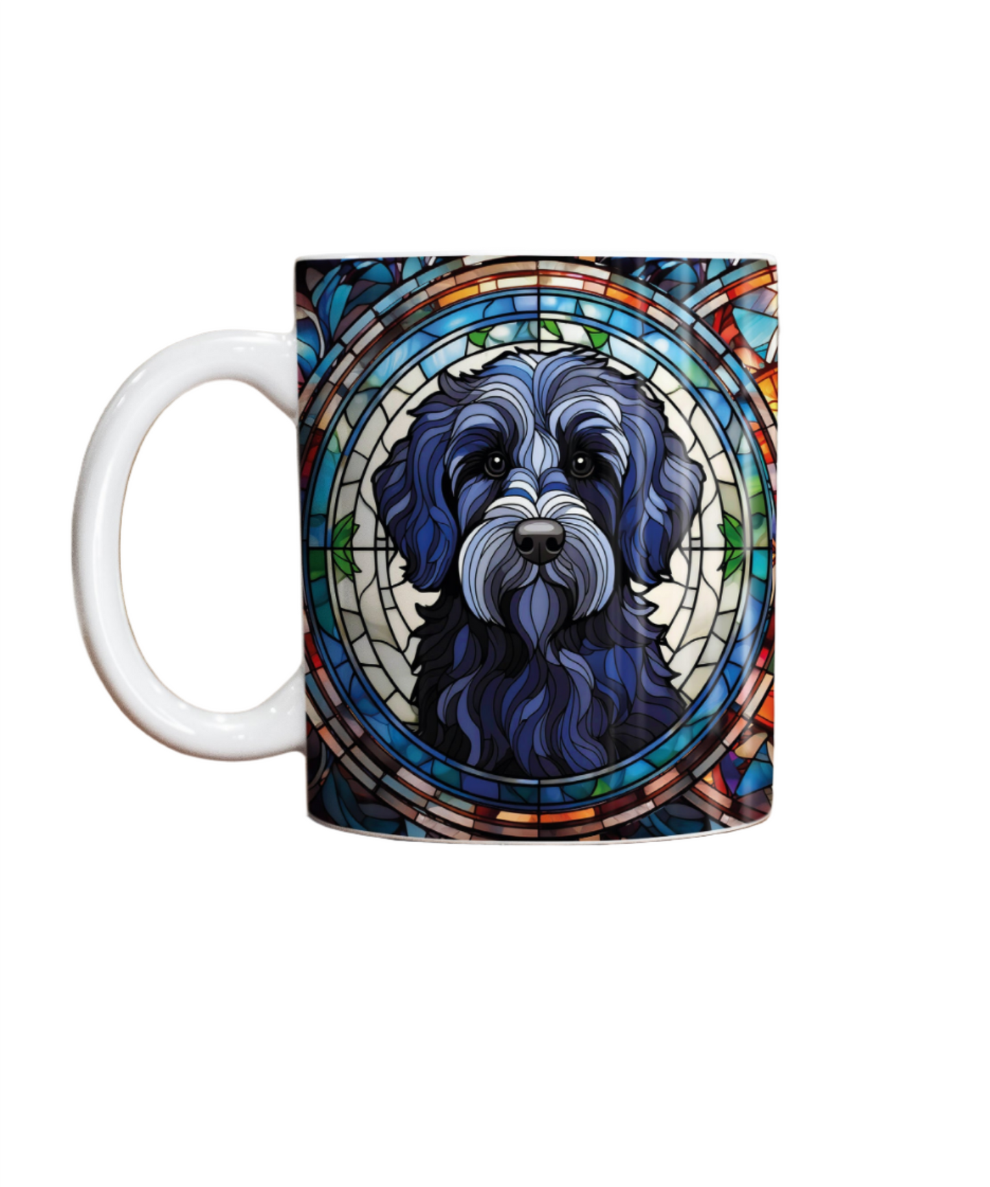 Labradoodle Black Suncatcher Artwork Ceramic Mug