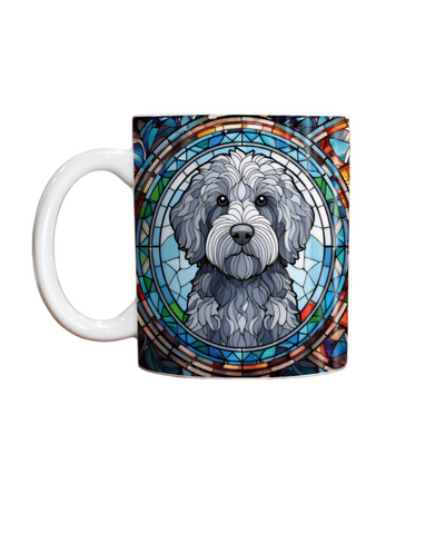 Labradoodle Grey Suncatcher Artwork Ceramic Mug