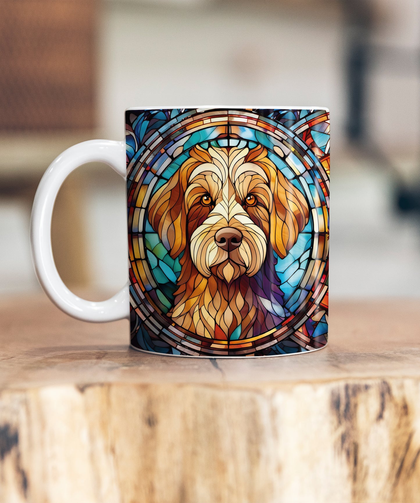 Labradoodle Suncatcher Artwork Ceramic Mug