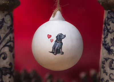 Labrador Black Ceramic Round Bauble