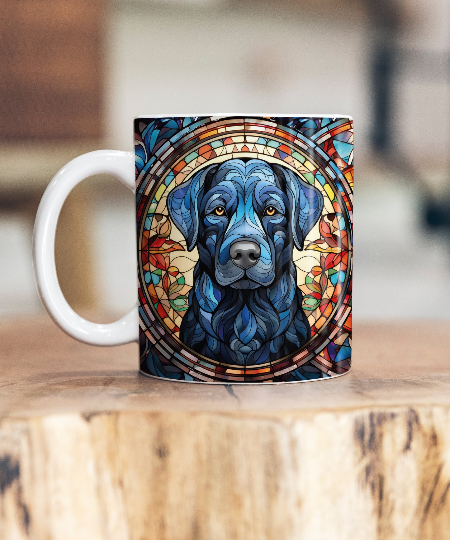 Labrador Black Suncatcher Artwork Ceramic Mug