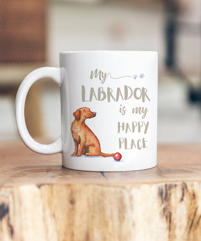 My Happy Place Labrador Fox Red Ceramic Mug