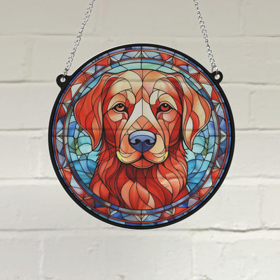 Labrador Fox Red Stained Glass Effect Suncatcher