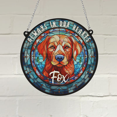 Labrador Fox Red Memorial Stained Glass Effect Suncatcher