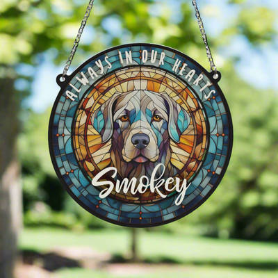 Labrador Silver Memorial Stained Glass Effect Suncatcher