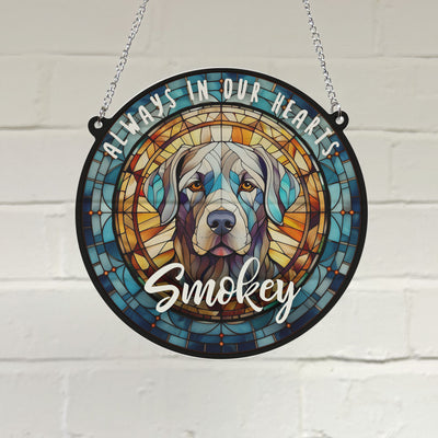 Labrador Silver Memorial Stained Glass Effect Suncatcher