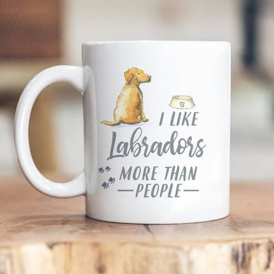 I Like Dogs More Than People Labrador Yellow Ceramic Mug