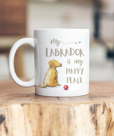 My Happy Place Labrador Yellow Ceramic Mug