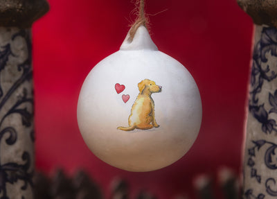 Labrador Yellow Ceramic Round Bauble