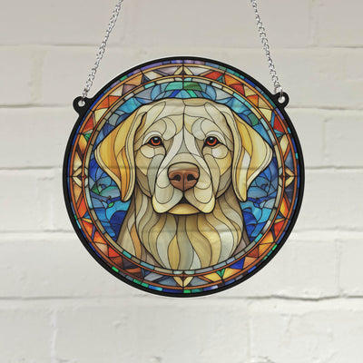 Labrador Yellow Stained Glass Effect Suncatcher