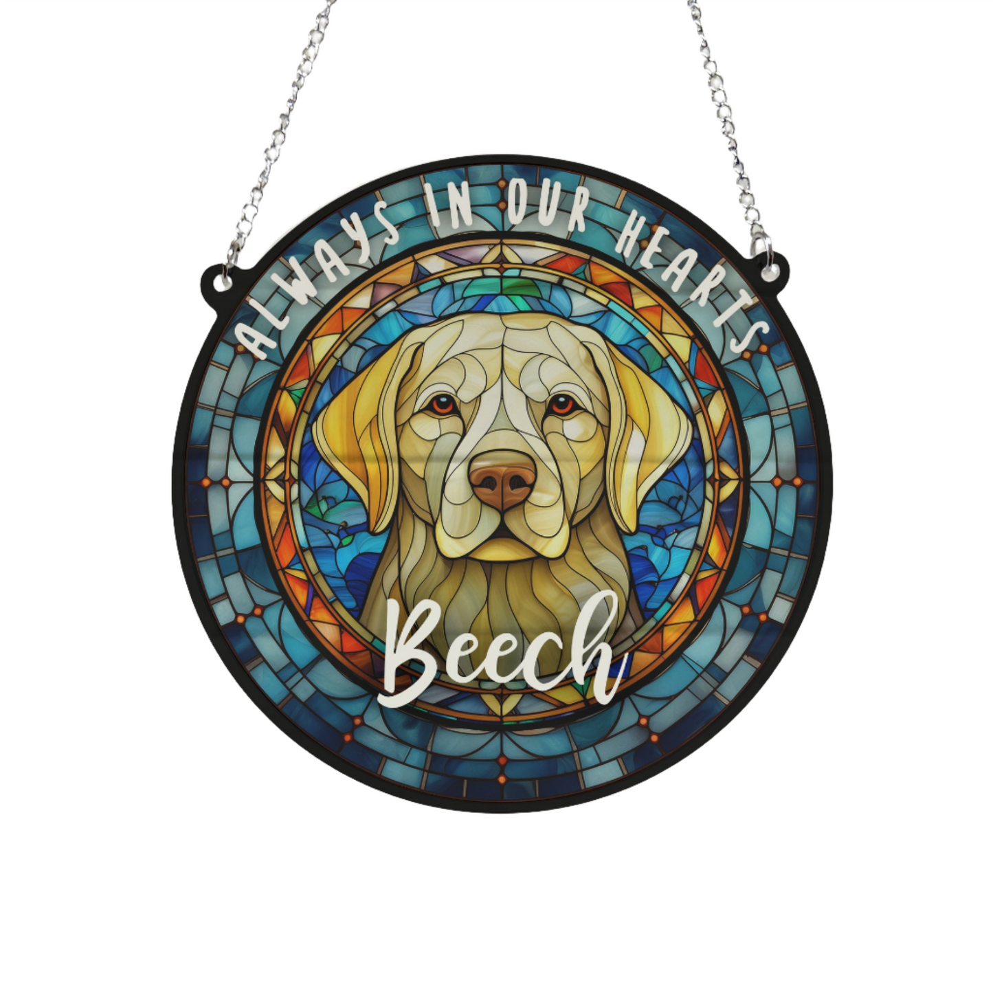 Labrador Yellow Memorial Stained Glass Effect Suncatcher