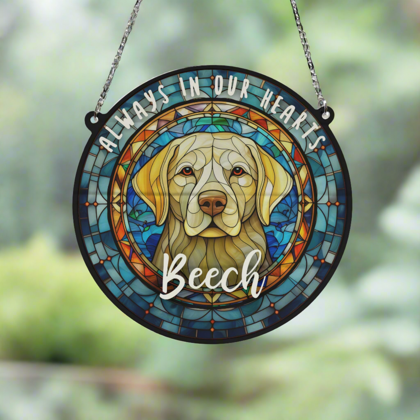 Labrador Yellow Memorial Stained Glass Effect Suncatcher