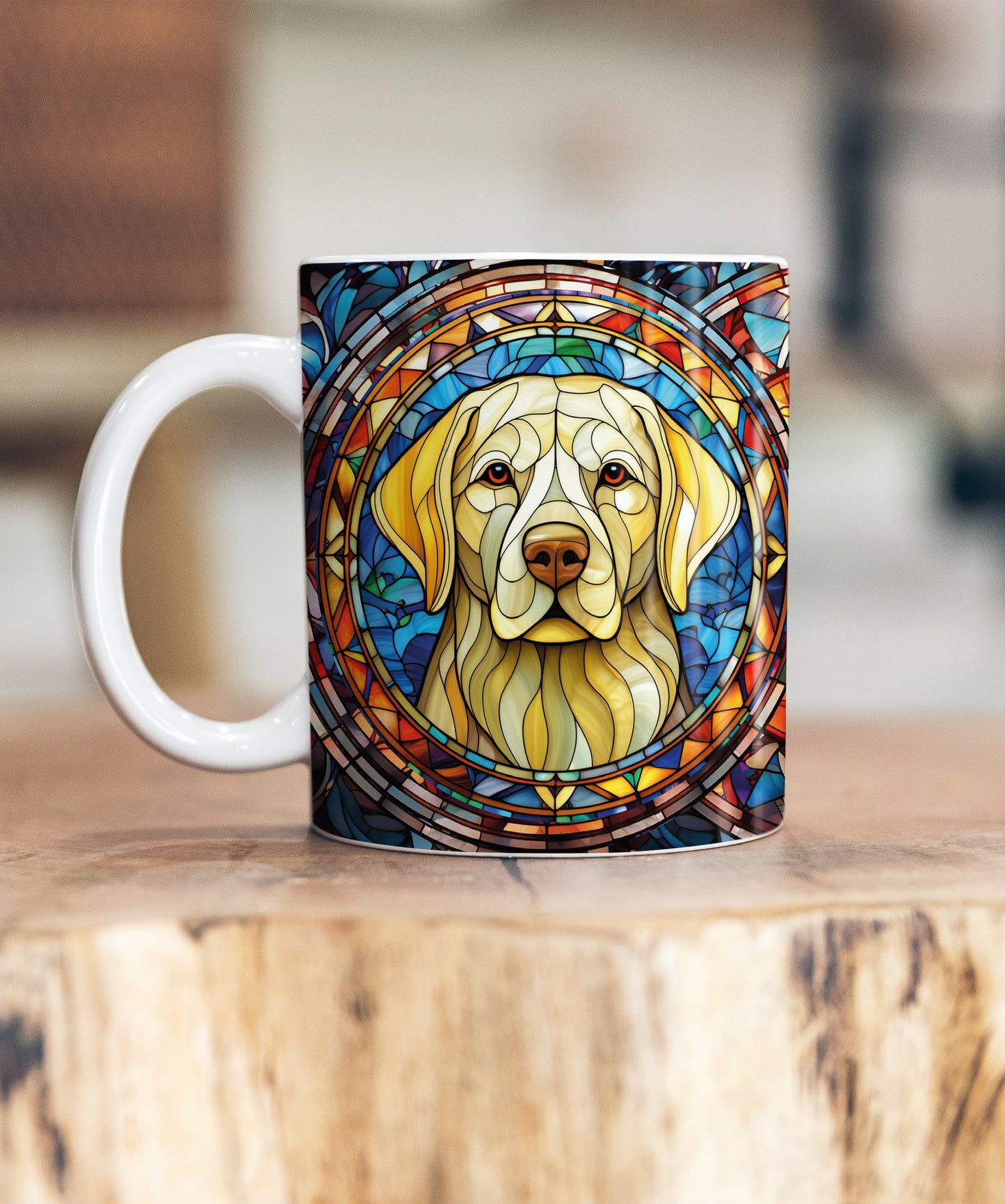 Labrador Yellow Suncatcher Artwork Ceramic Mug