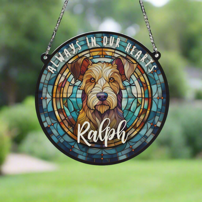 Lakeland Terrier Memorial Stained Glass Effect Suncatcher