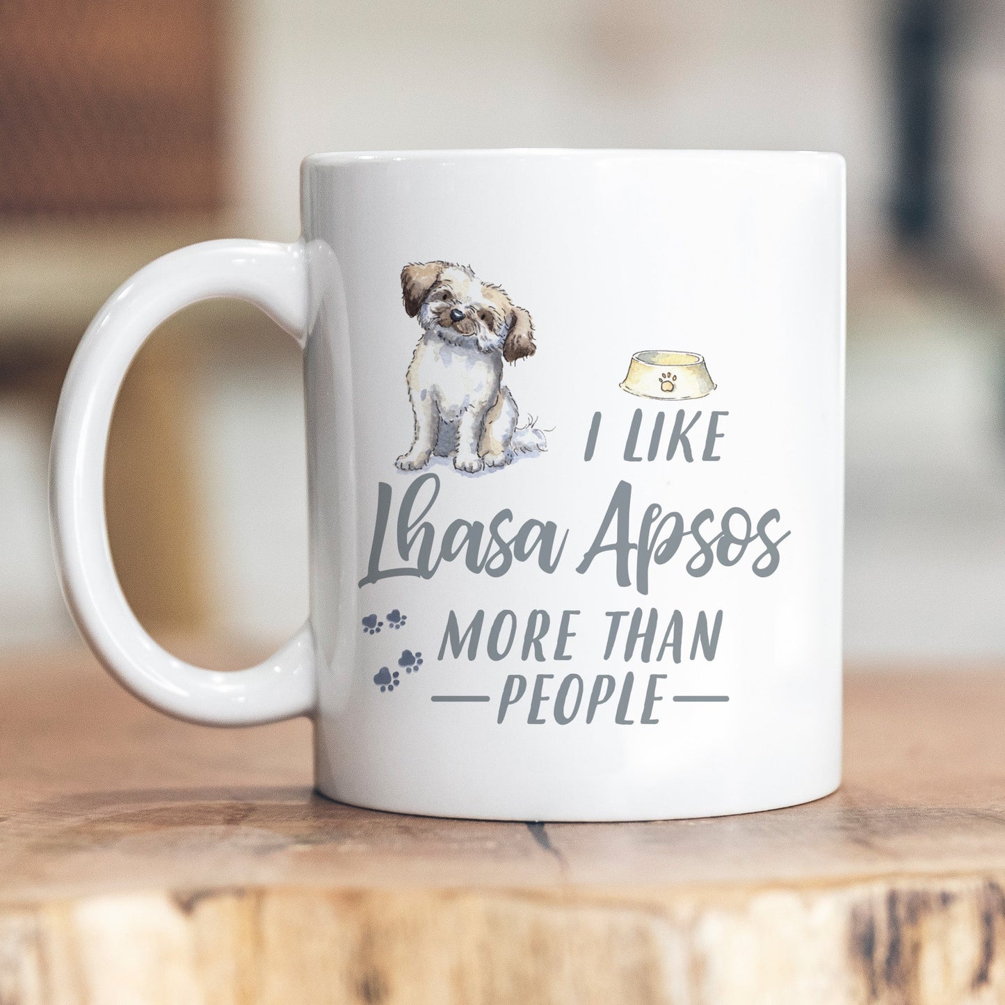 I Like Dogs More Than People Lhasa Apso Ceramic Mug