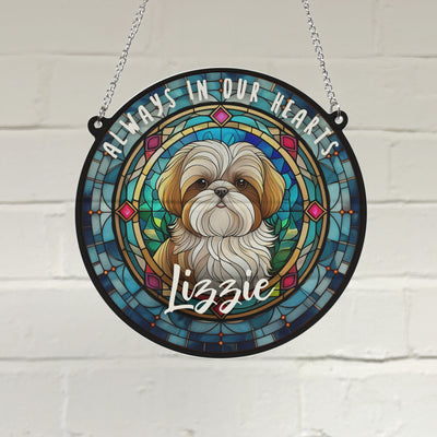 Lhasa Apso Memorial Stained Glass Effect Suncatcher