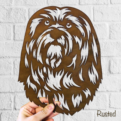 Lhasa Apso - Rustic Rusted Pet Garden Sculpture - Solid Steel