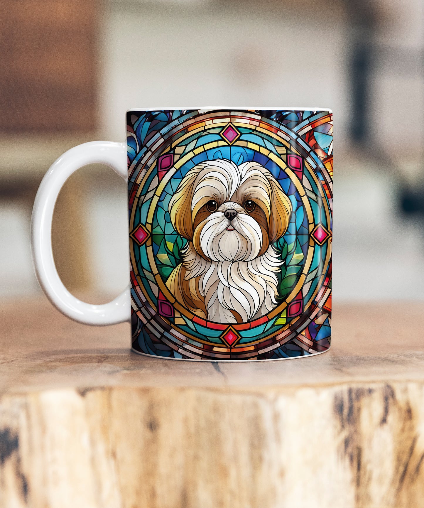 Lhasa Apso Suncatcher Artwork Ceramic Mug