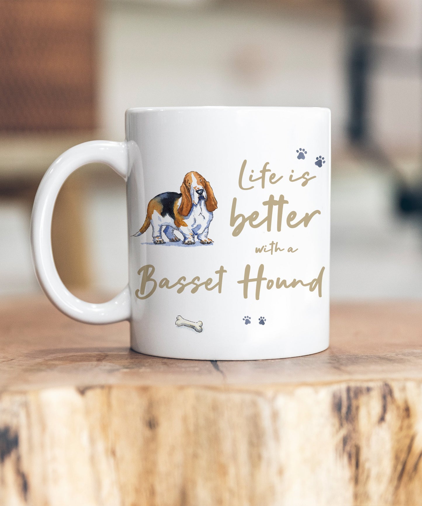 Life is Better Basset Hound Ceramic Mug