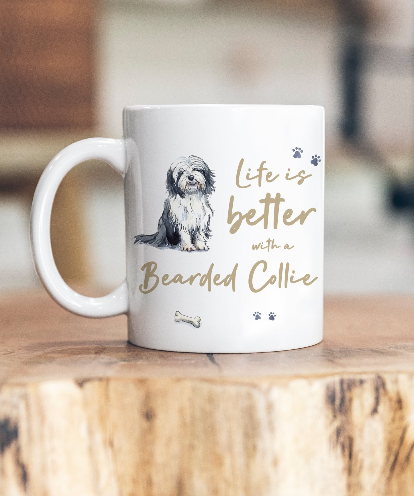 Life is Better Bearded Collie Ceramic Mug