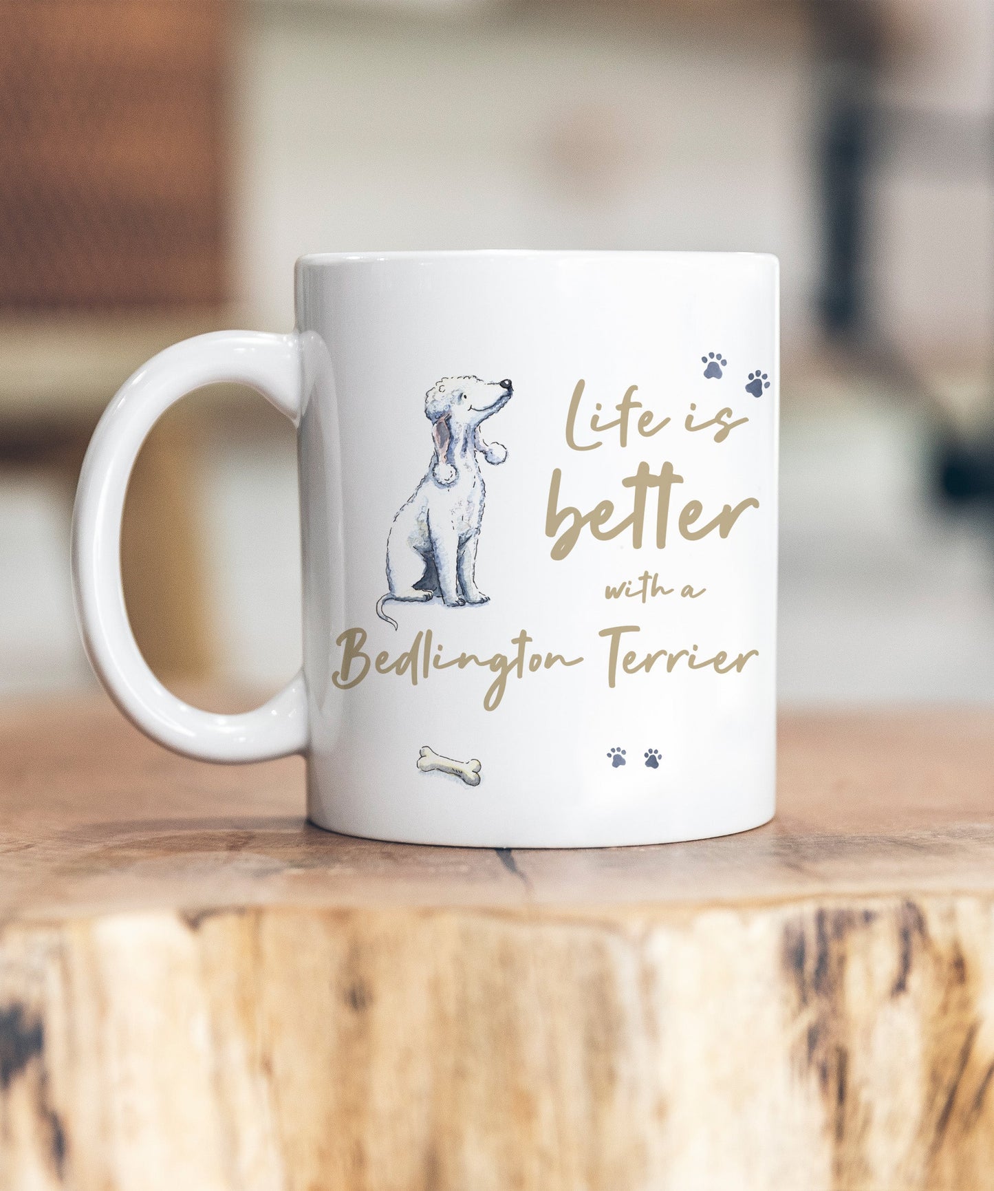 Life is Better Bedlington Terrier Ceramic Mug