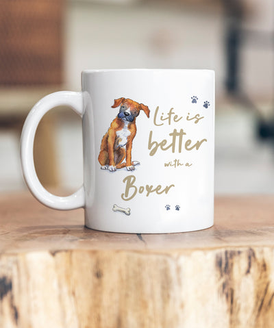 Life is Better Boxer Ceramic Mug