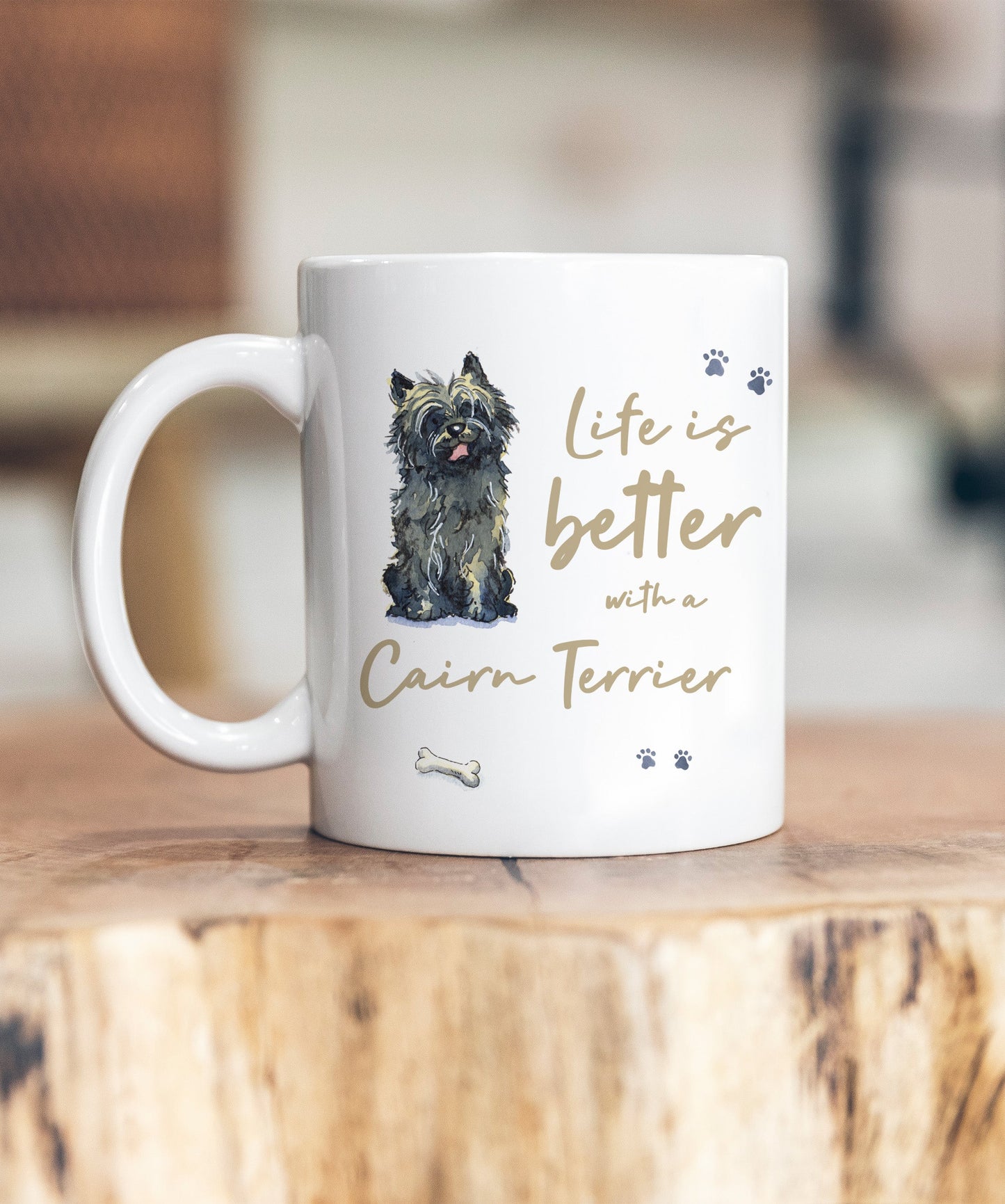 Life is Better Cairn Terrier Black Ceramic Mug