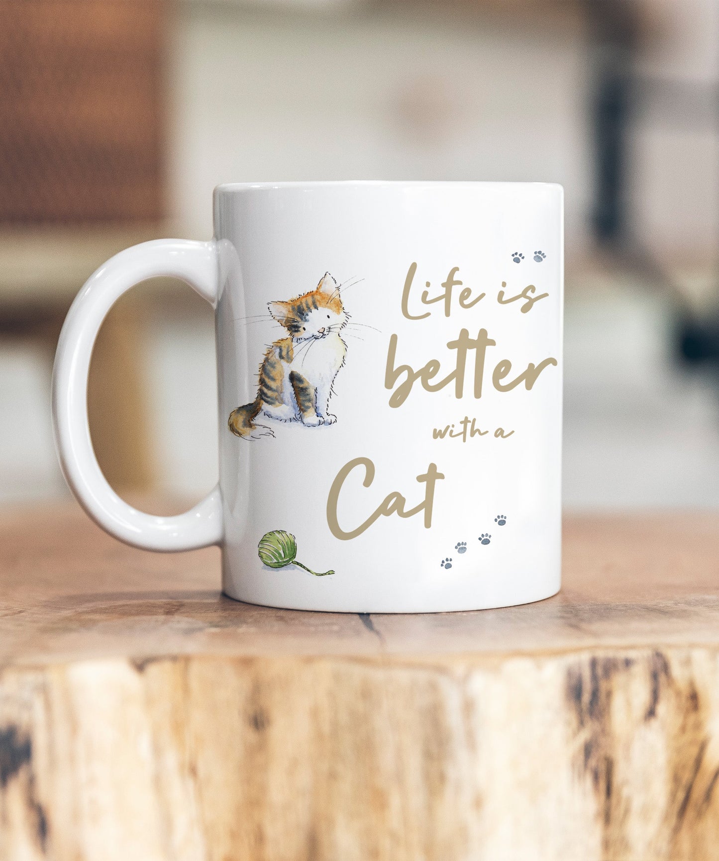 Life is Better Cat Black & Orange Ceramic Mug