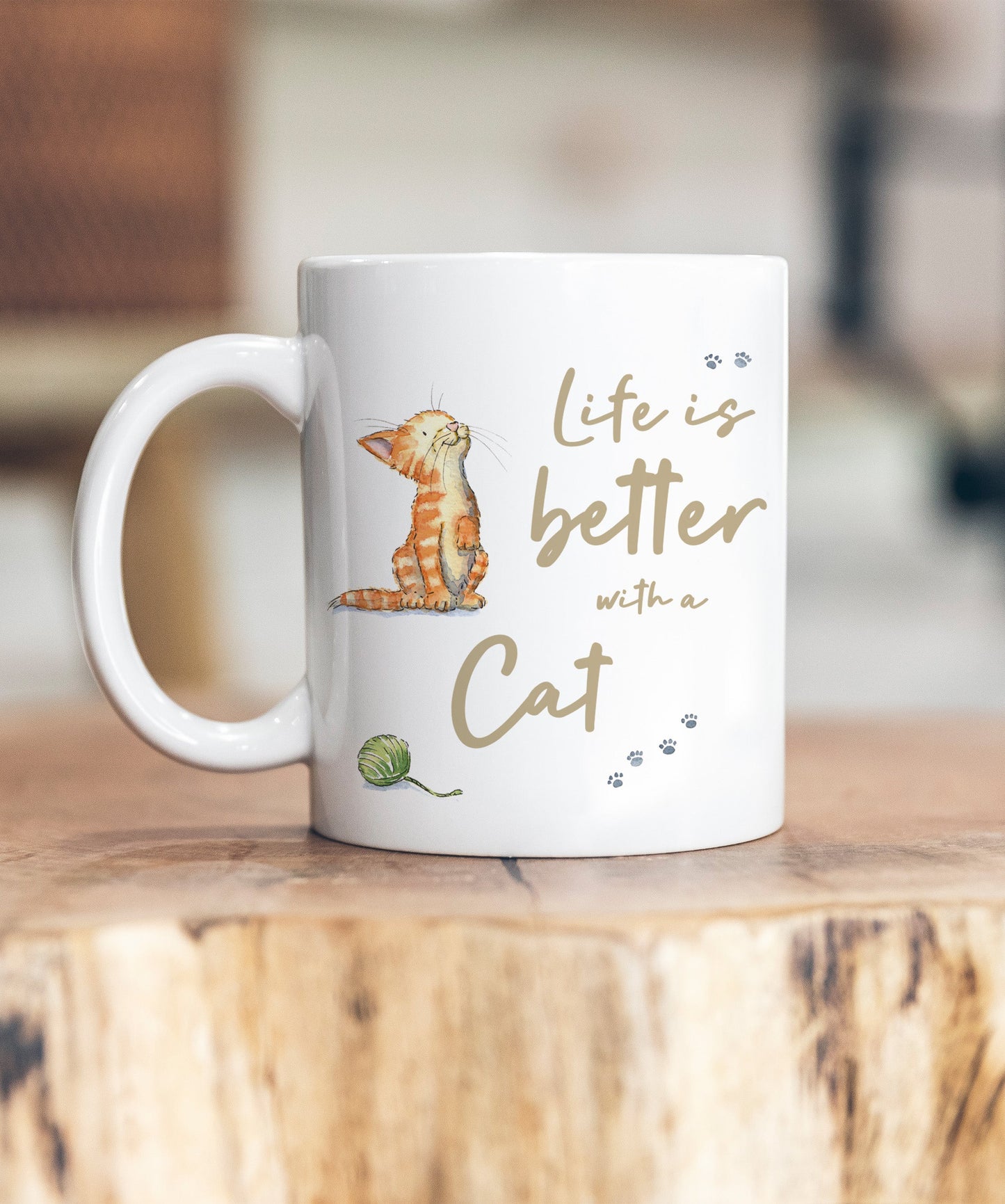 Life is Better Cat Ginger Ceramic Mug