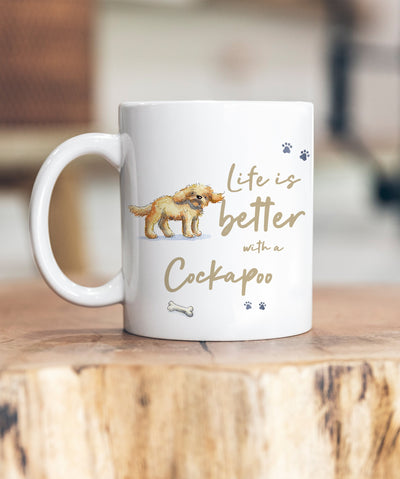 Life is Better Cockapoo Fawn Ceramic Mug