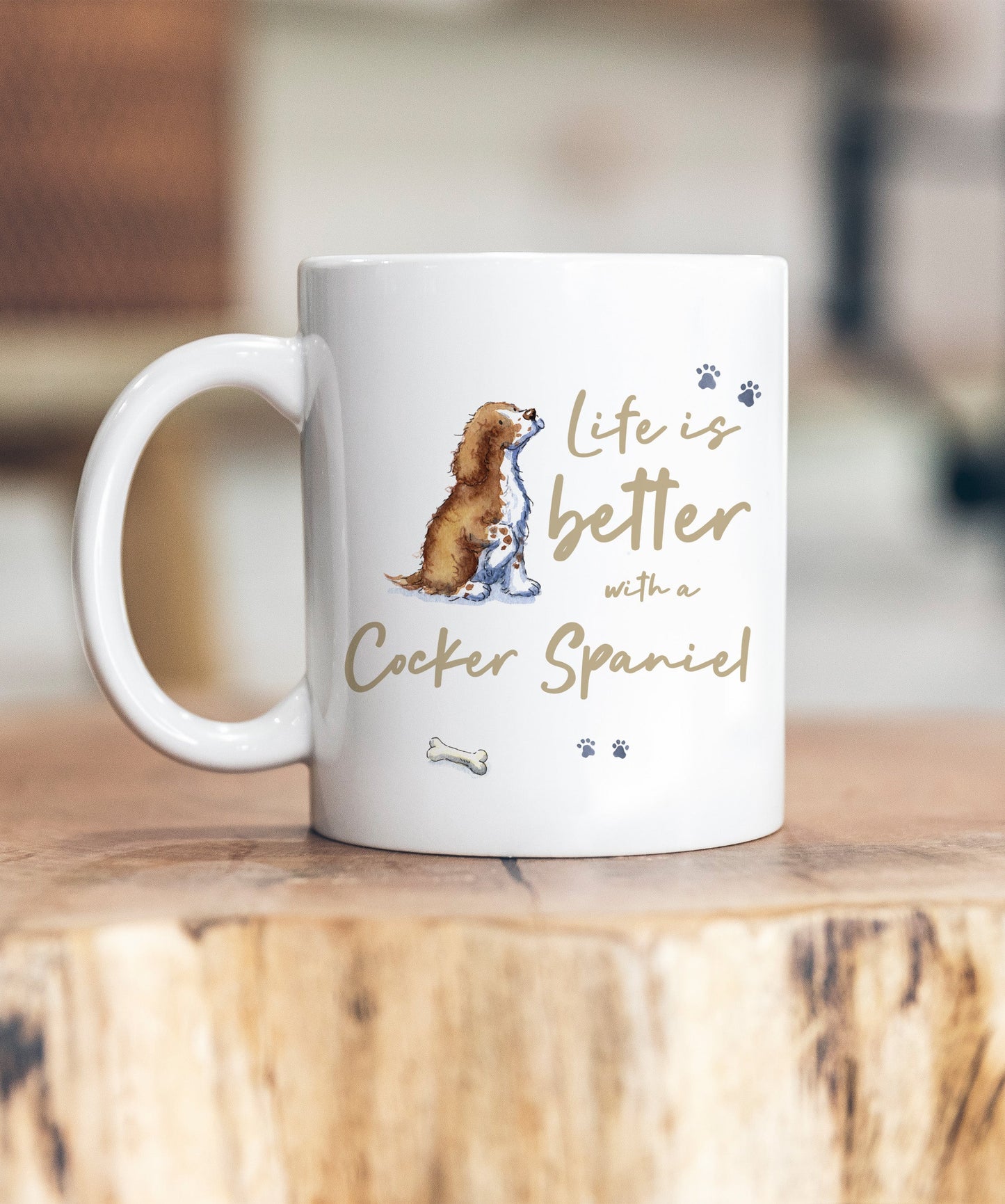 Life is Better Cocker Liver & White Ceramic Mug