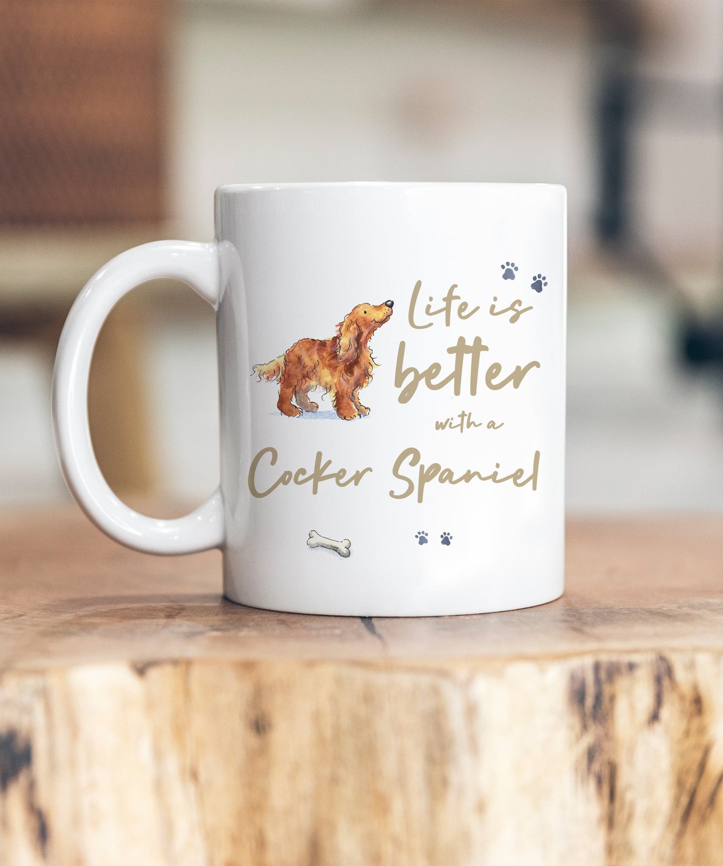 Life is Better Cocker Tan Ceramic Mug