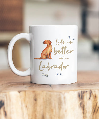 Life is Better Labrador Fox Red Ceramic Mug